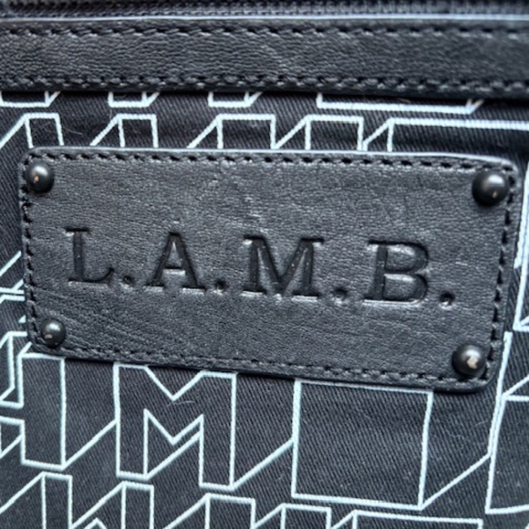 L.A.M.B. by Gwen Stefani real leather large shoulder tote bag raspberry red - Picture 10 of 16